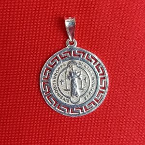 925 Sterling Silver St Benedict Catholic Medal‎